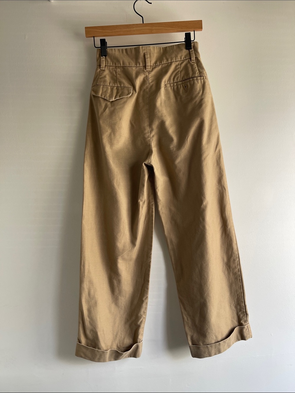 UNIQLO x Ines de la Fressange Tan Wide Leg Cotton Trousers French Girl Classic - Picture 2 of 16